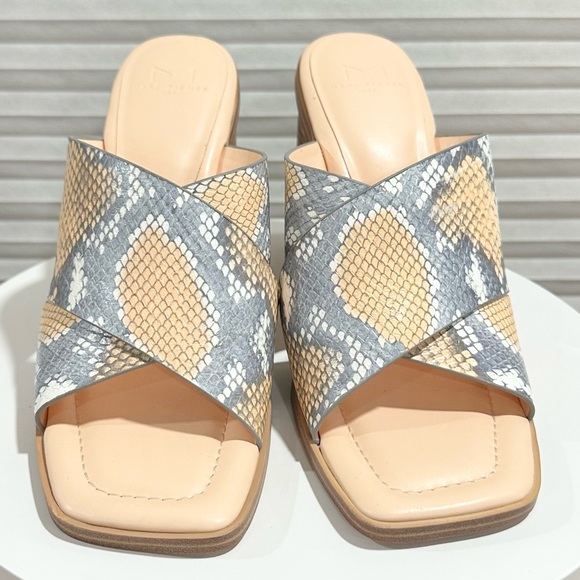 🌸MARC FISHER🌸 Barli 2 Square Toe Orange Crossover High Heel Sandals Size: 9M - Picture 5 of 12